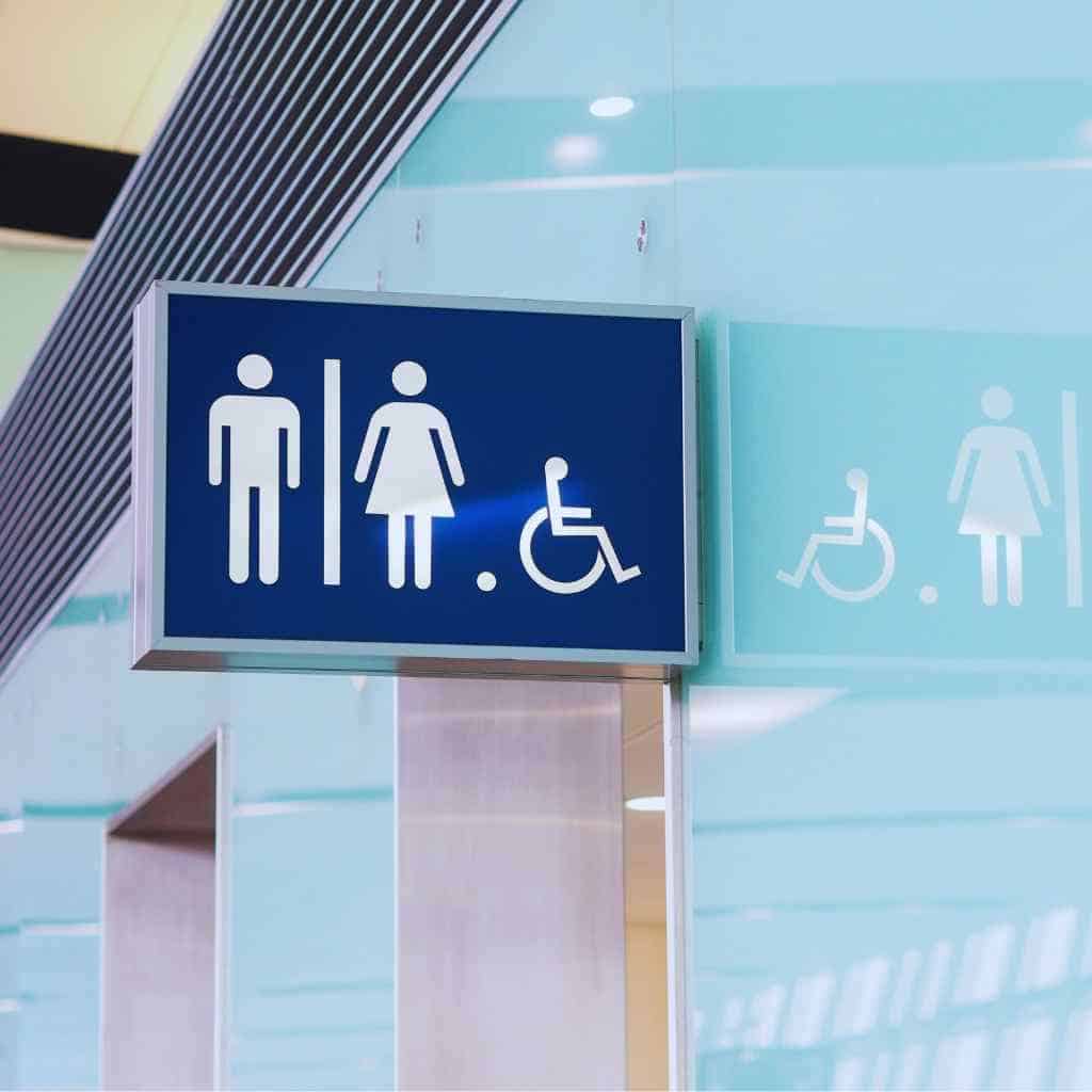 Fresno CASp Inspections | Lower ADA Lawsuit Risk With Proactive Compliance 3 Accessible Restroom Signage Meeting ADA Standards in Fresno CA