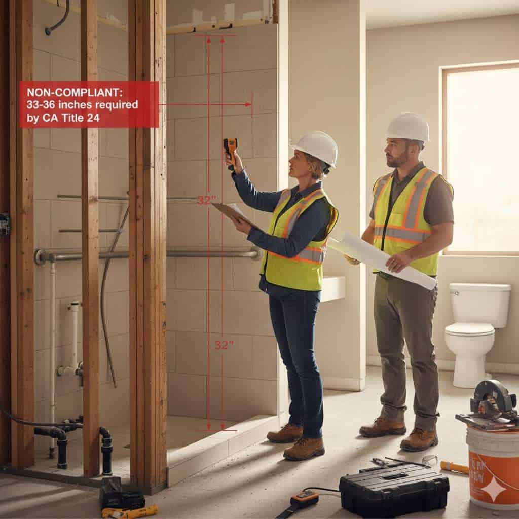 CASp Inspection of Non Compliant ADA Shower Installation