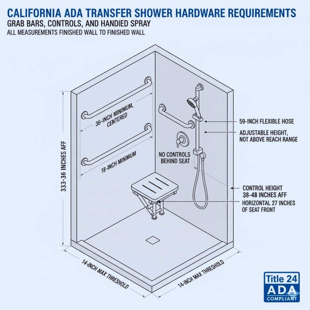 California ADA Title 24 Transfer Shower Hardware Control Requirements
